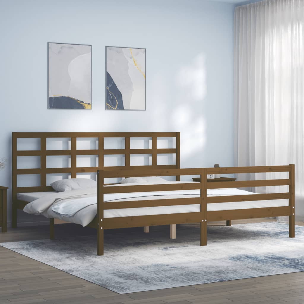 vidaXL Bed Frame without Mattress Honey Brown 200x200 cm Solid Wood