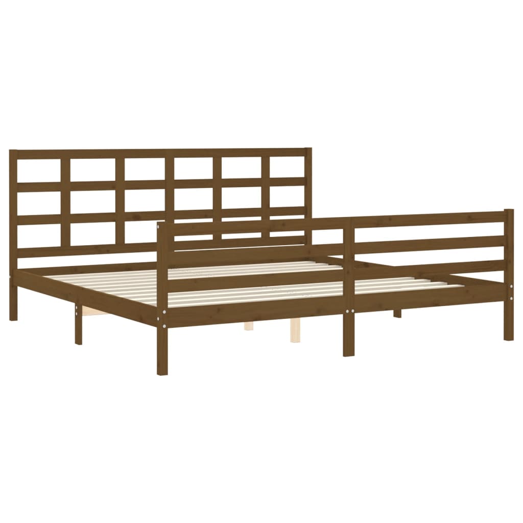 vidaXL Bed Frame without Mattress Honey Brown 200x200 cm Solid Wood