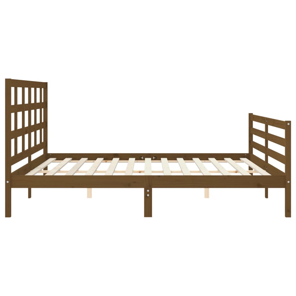 vidaXL Bed Frame without Mattress Honey Brown 200x200 cm Solid Wood