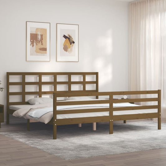 vidaXL Bed Frame without Mattress Honey Brown 200x200 cm Solid Wood