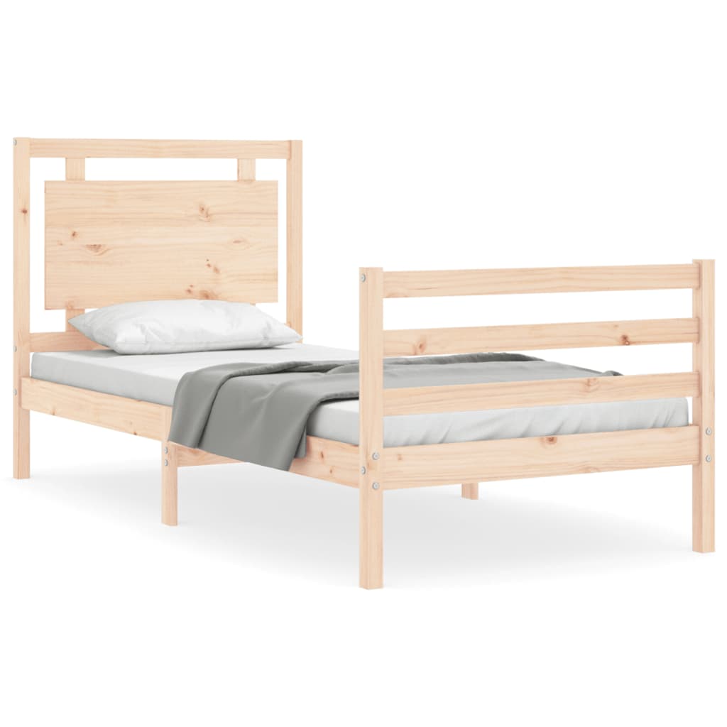 vidaXL Bed Frame without Mattress Single Solid Wood