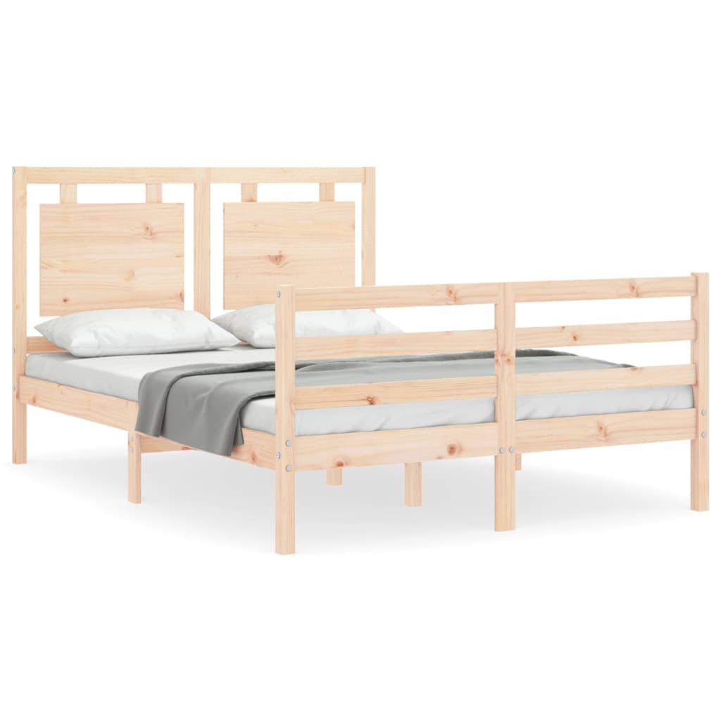 vidaXL Bed Frame without Mattress Small Double Solid Wood