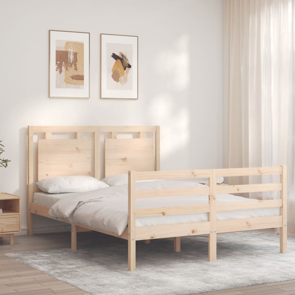 vidaXL Bed Frame without Mattress Small Double Solid Wood