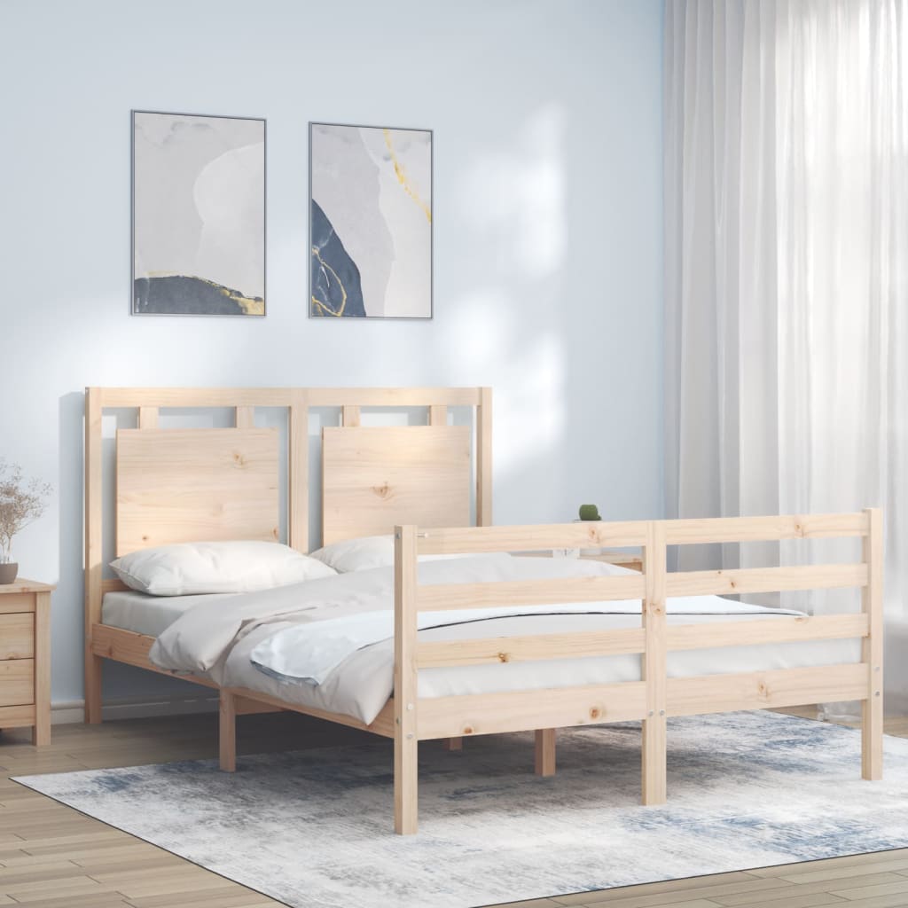 vidaXL Bed Frame without Mattress Small Double Solid Wood