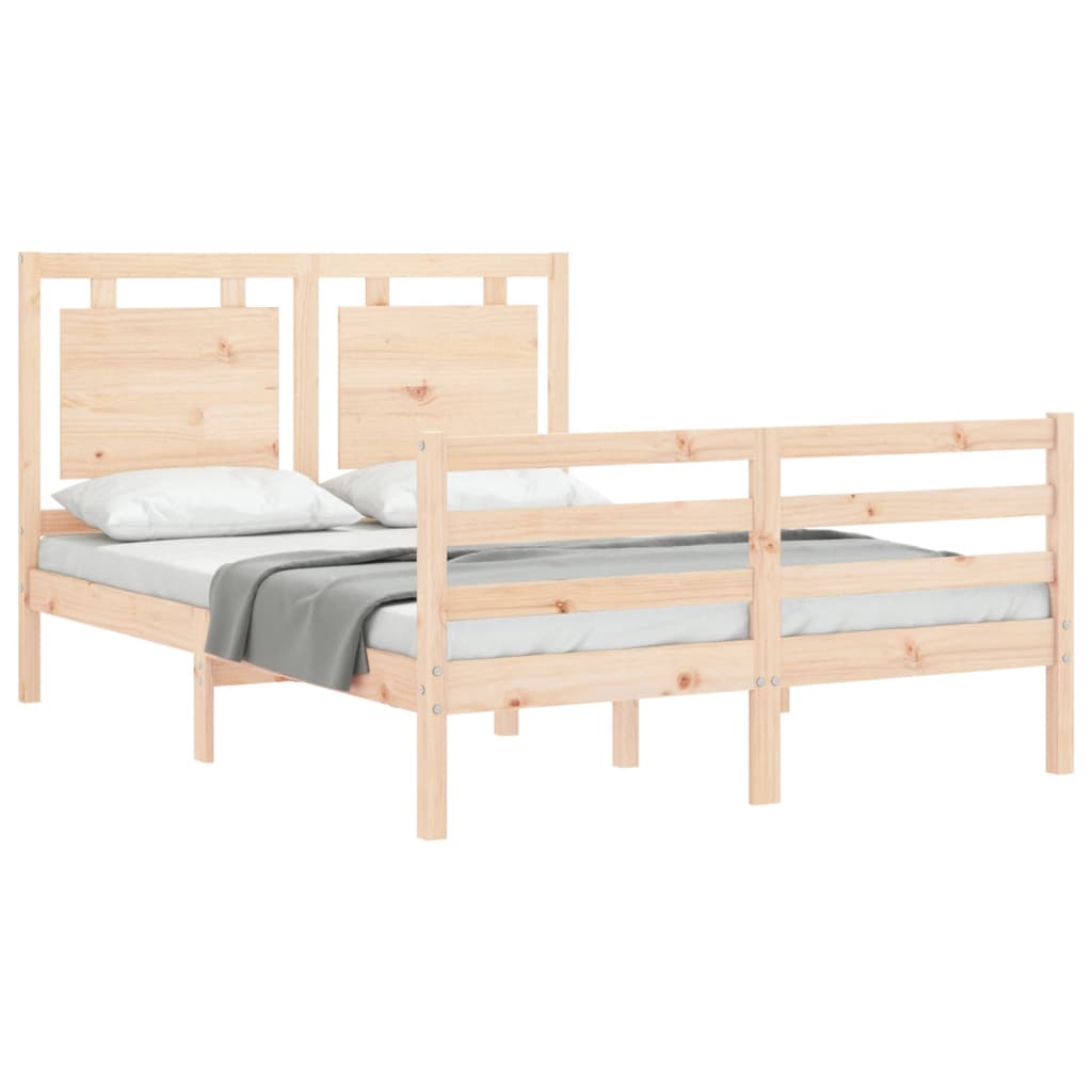 vidaXL Bed Frame without Mattress 140x190 cm Solid Wood