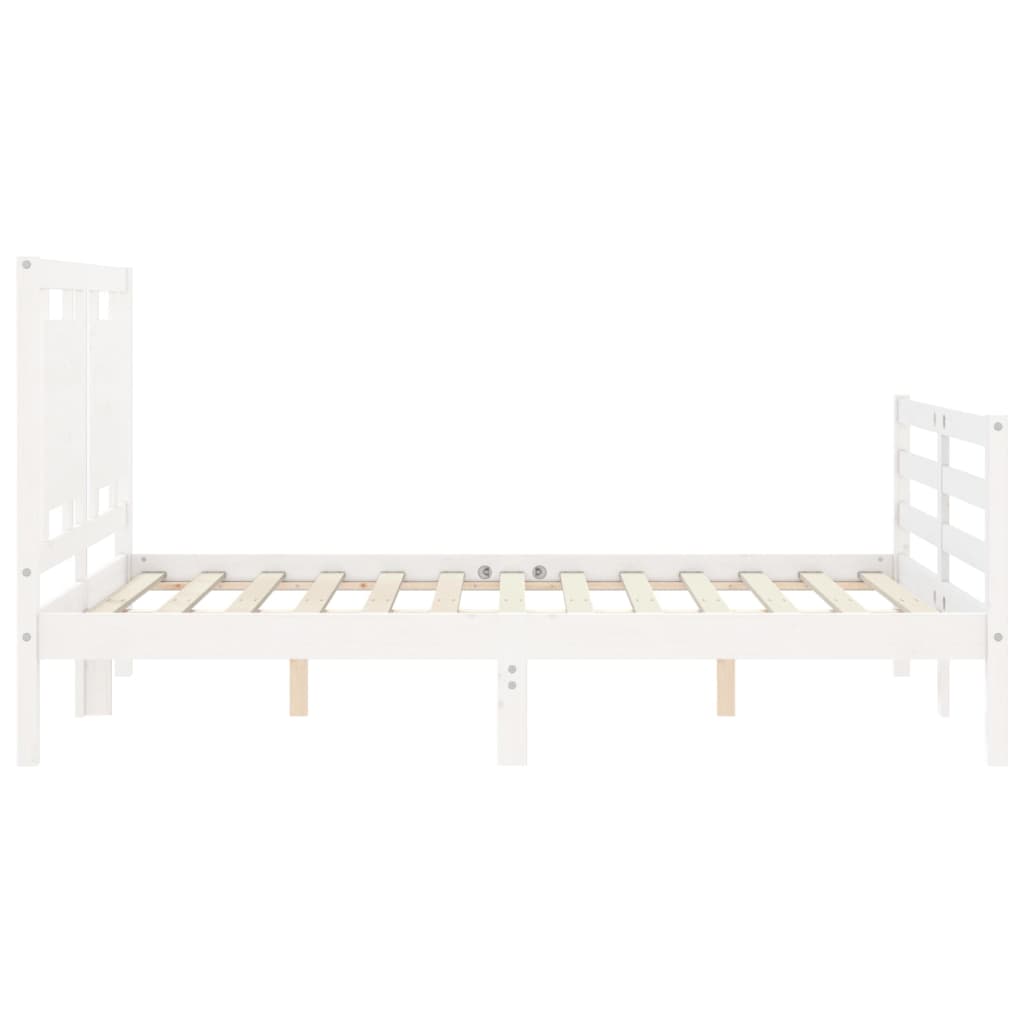 vidaXL Bed Frame without Mattress White 140x190 cm Solid Wood