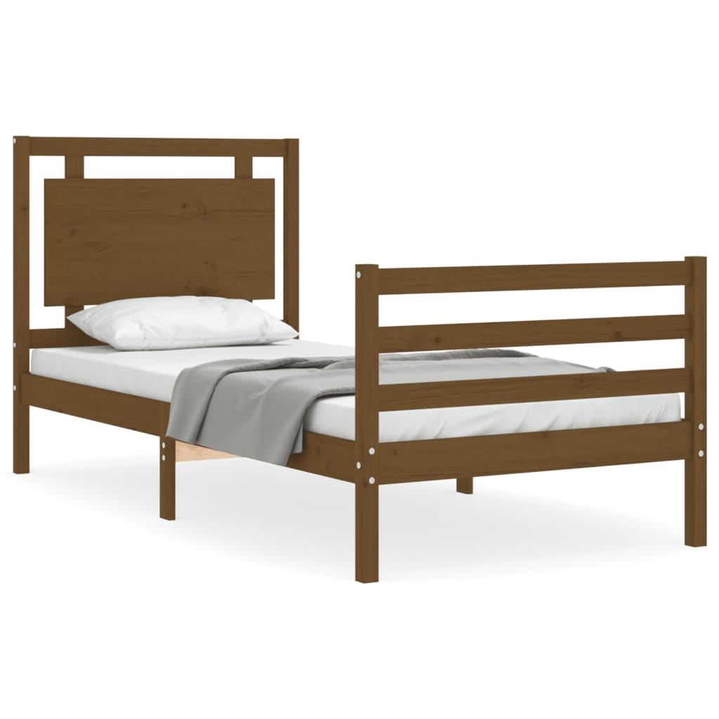 vidaXL Bed Frame without Mattress Honey Brown 90x200 cm Solid Wood