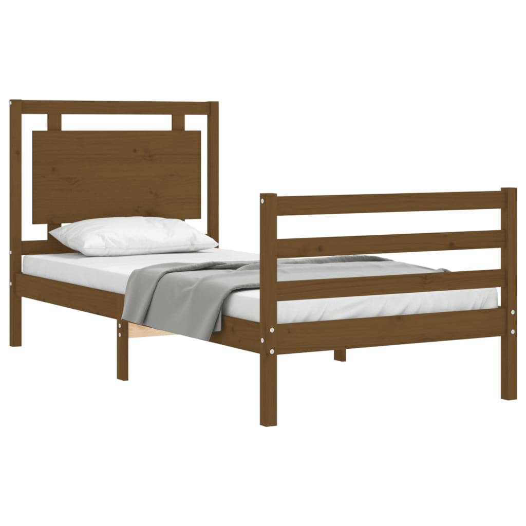 vidaXL Bed Frame without Mattress Honey Brown 90x200 cm Solid Wood