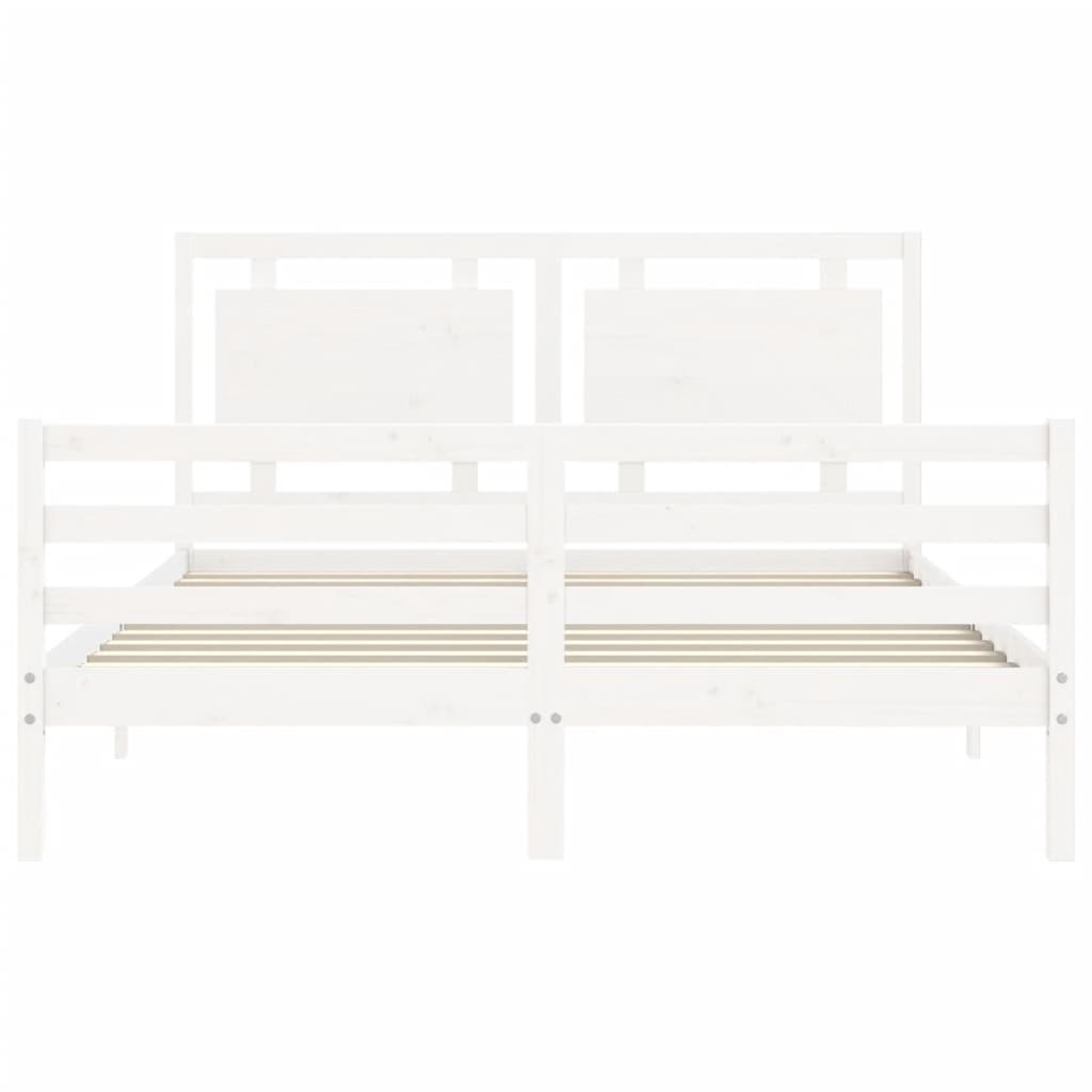 vidaXL Bed Frame without Mattress White 160x200 cm Solid Wood