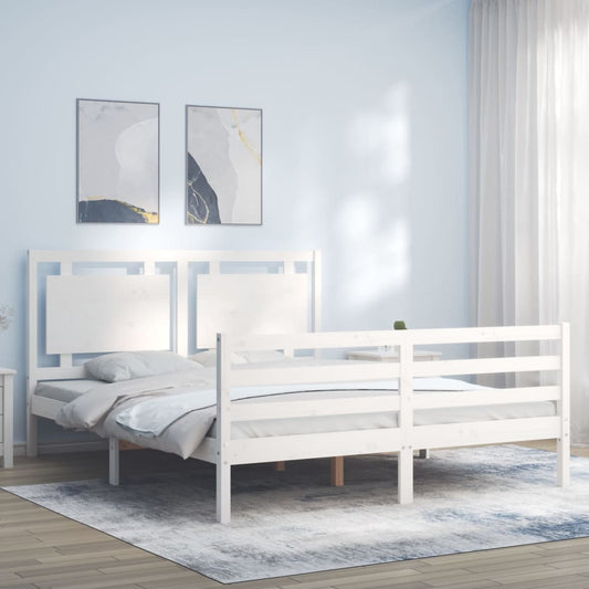 vidaXL Bed Frame without Mattress White 160x200 cm Solid Wood