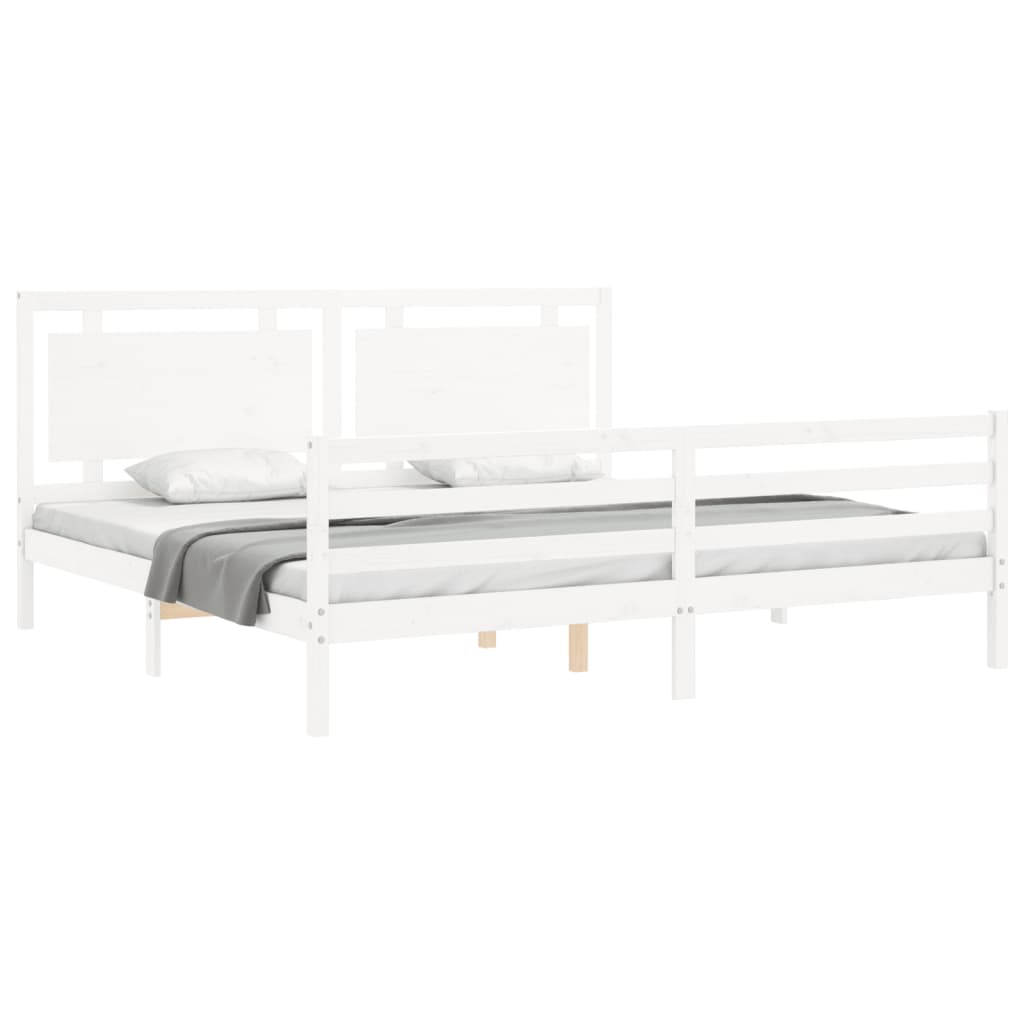 vidaXL Bed Frame without Mattress White 200x200 cm Solid Wood