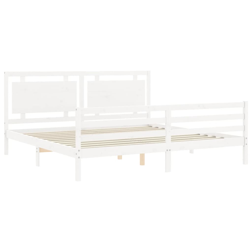 vidaXL Bed Frame without Mattress White 200x200 cm Solid Wood