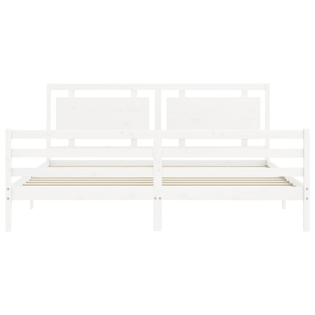 vidaXL Bed Frame without Mattress White 200x200 cm Solid Wood