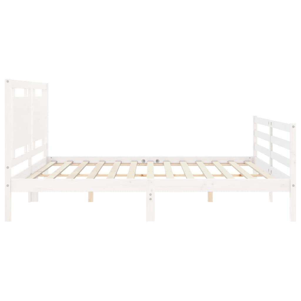 vidaXL Bed Frame without Mattress White 200x200 cm Solid Wood