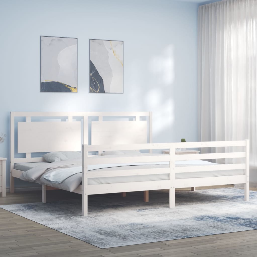 vidaXL Bed Frame without Mattress White 200x200 cm Solid Wood