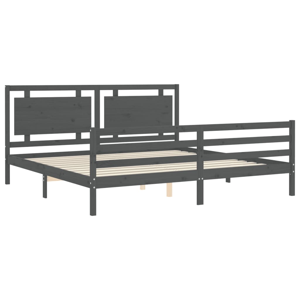 vidaXL Bed Frame without Mattress Grey 200x200 cm Solid Wood