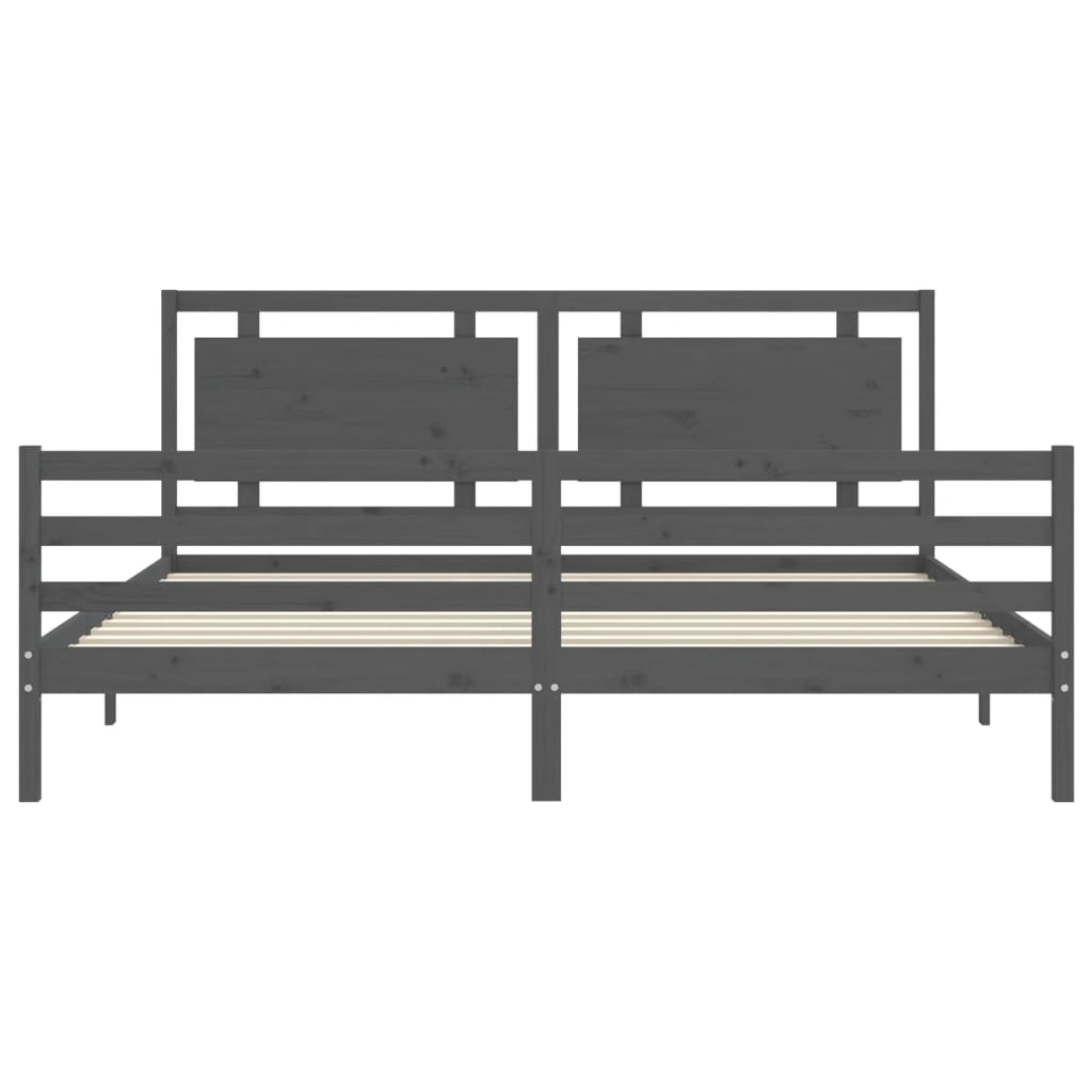 vidaXL Bed Frame without Mattress Grey 200x200 cm Solid Wood