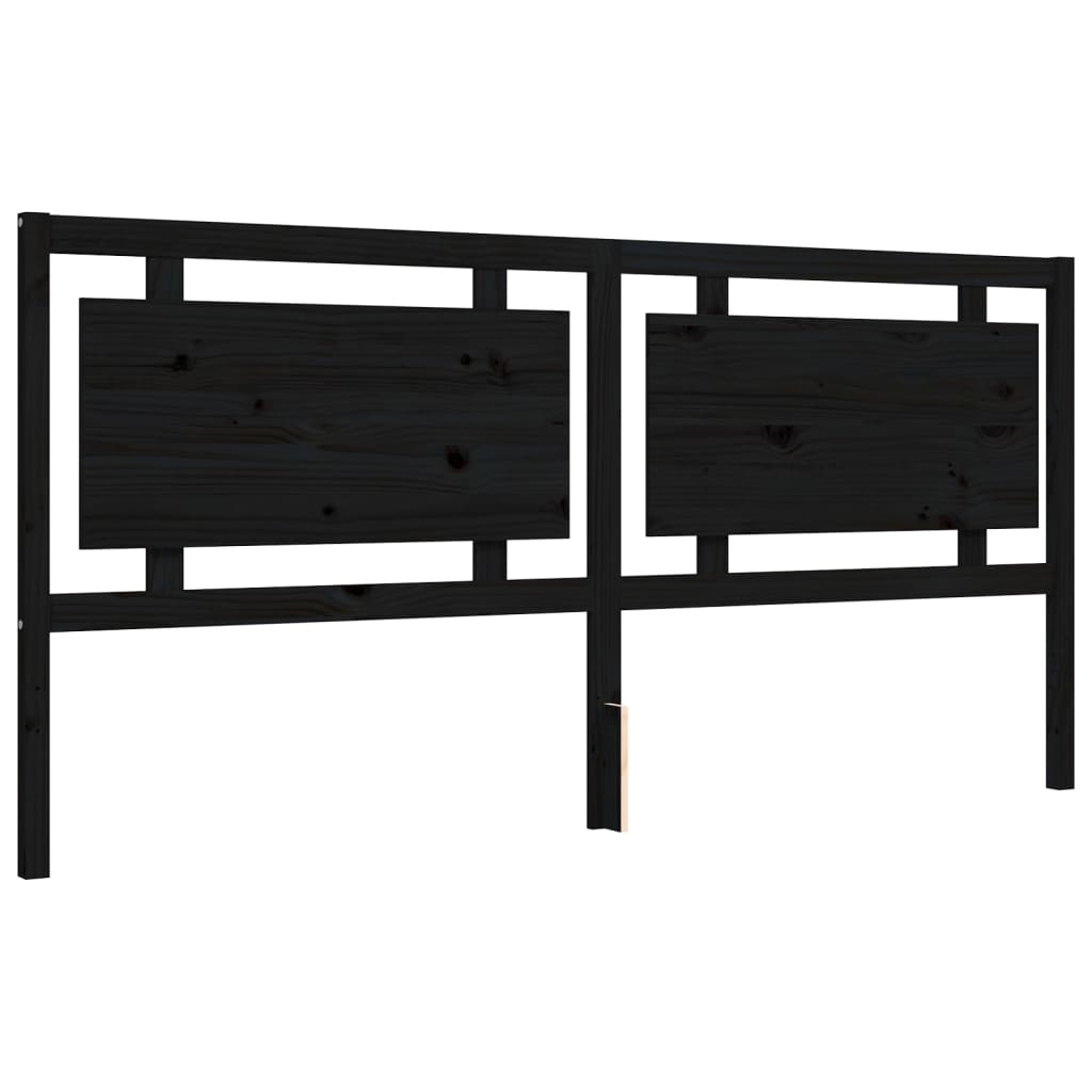 vidaXL Bed Frame without Mattress Black 200x200 cm Solid Wood