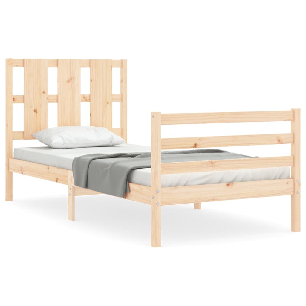 vidaXL Bed Frame without Mattress Small Single Solid Wood