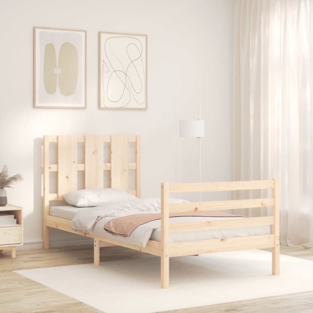 vidaXL Bed Frame without Mattress Small Single Solid Wood