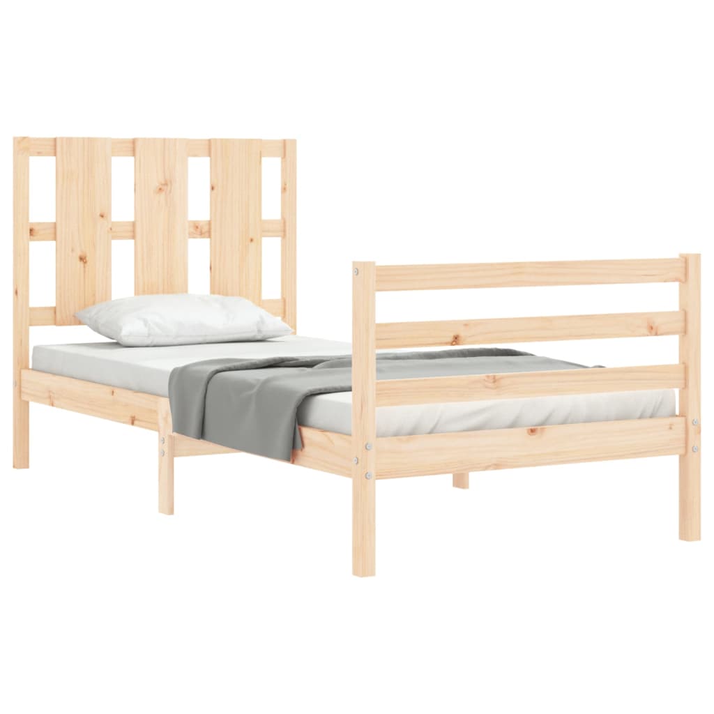 vidaXL Bed Frame without Mattress Small Single Solid Wood