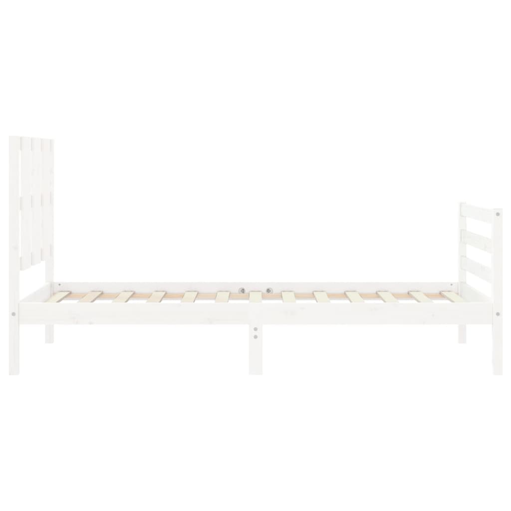 vidaXL Bed Frame without Mattress White Small Single Solid Wood