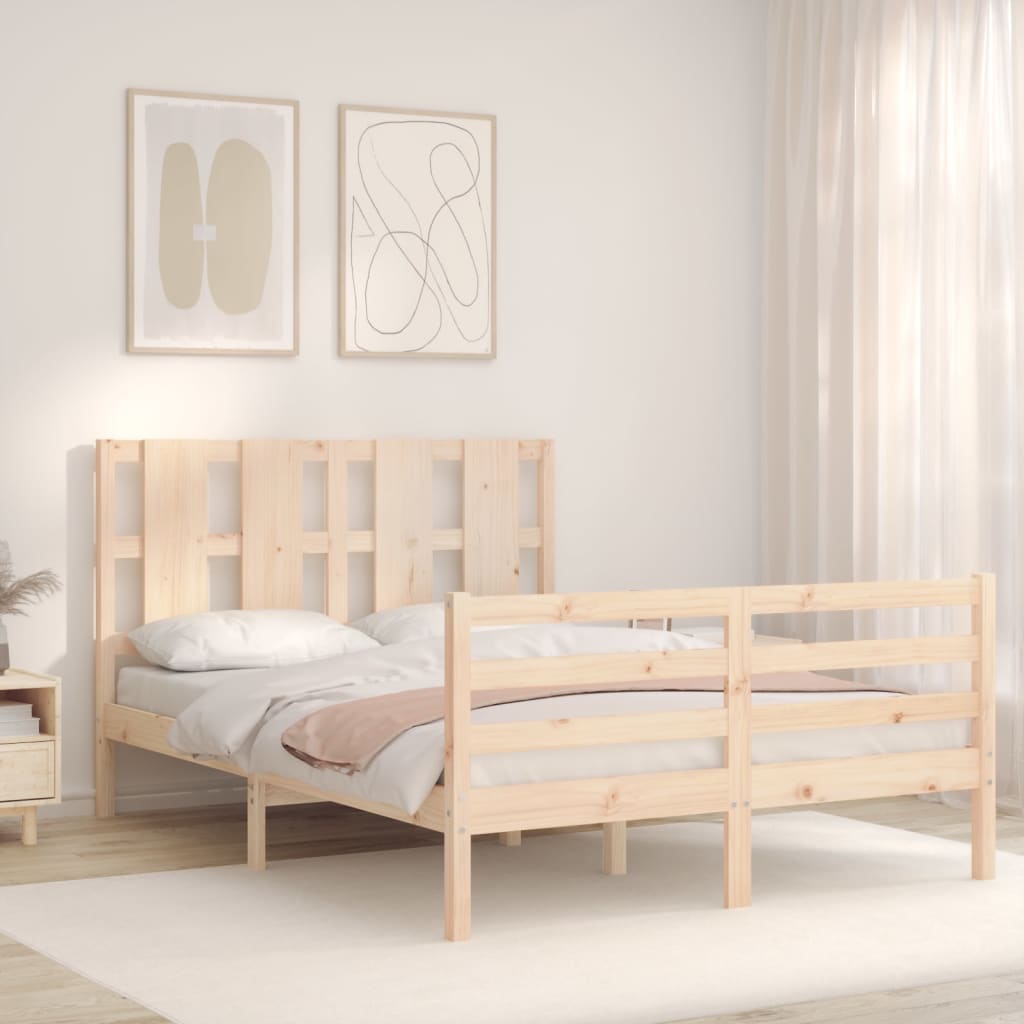 vidaXL Bed Frame without Mattress Small Double Solid Wood