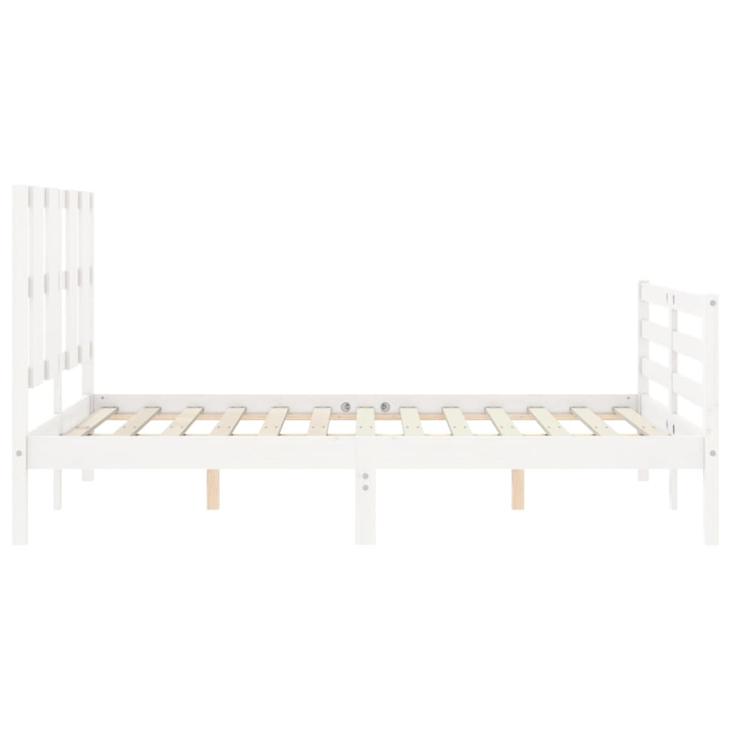 vidaXL Bed Frame without Mattress White Small Double Solid Wood