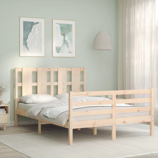 vidaXL Bed Frame without Mattress Double Solid Wood