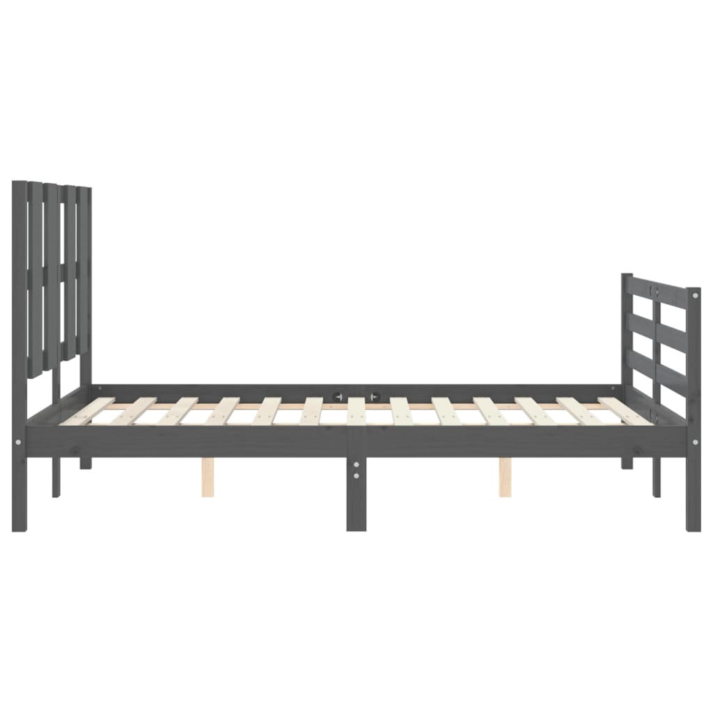 vidaXL Bed Frame without Mattress Grey 140x190 cm Solid Wood