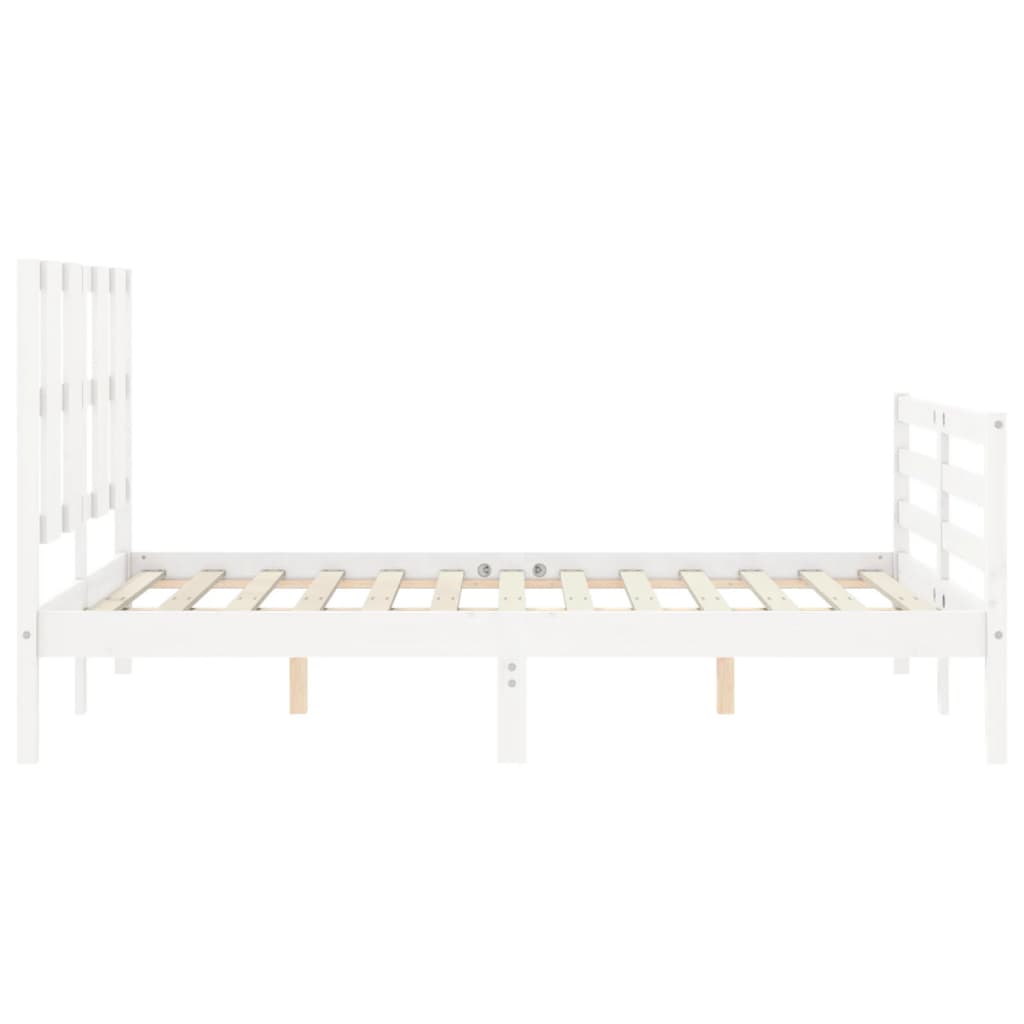 vidaXL Bed Frame without Mattress White 140x200 cm Solid Wood