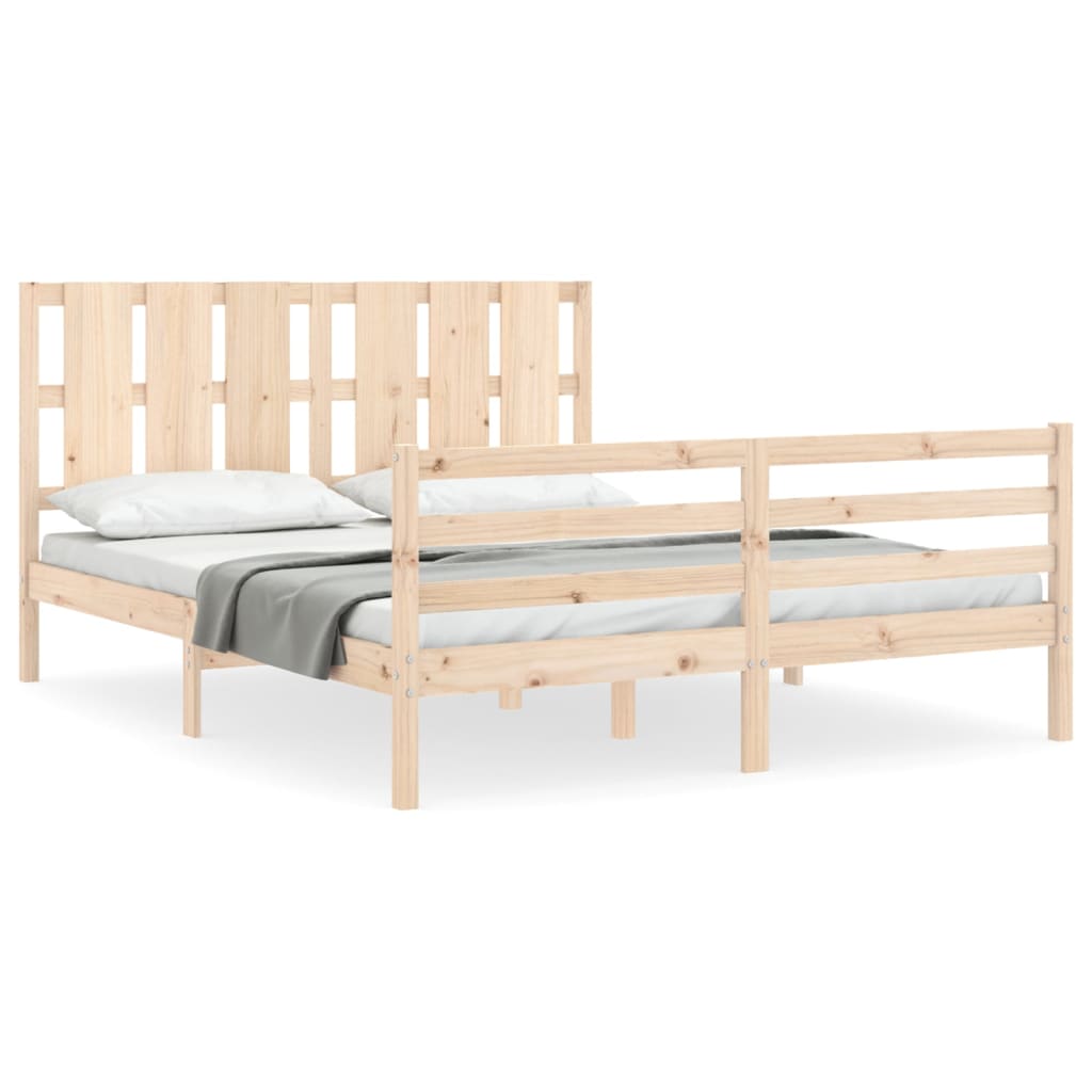 vidaXL Bed Frame without Mattress King Size Solid Wood