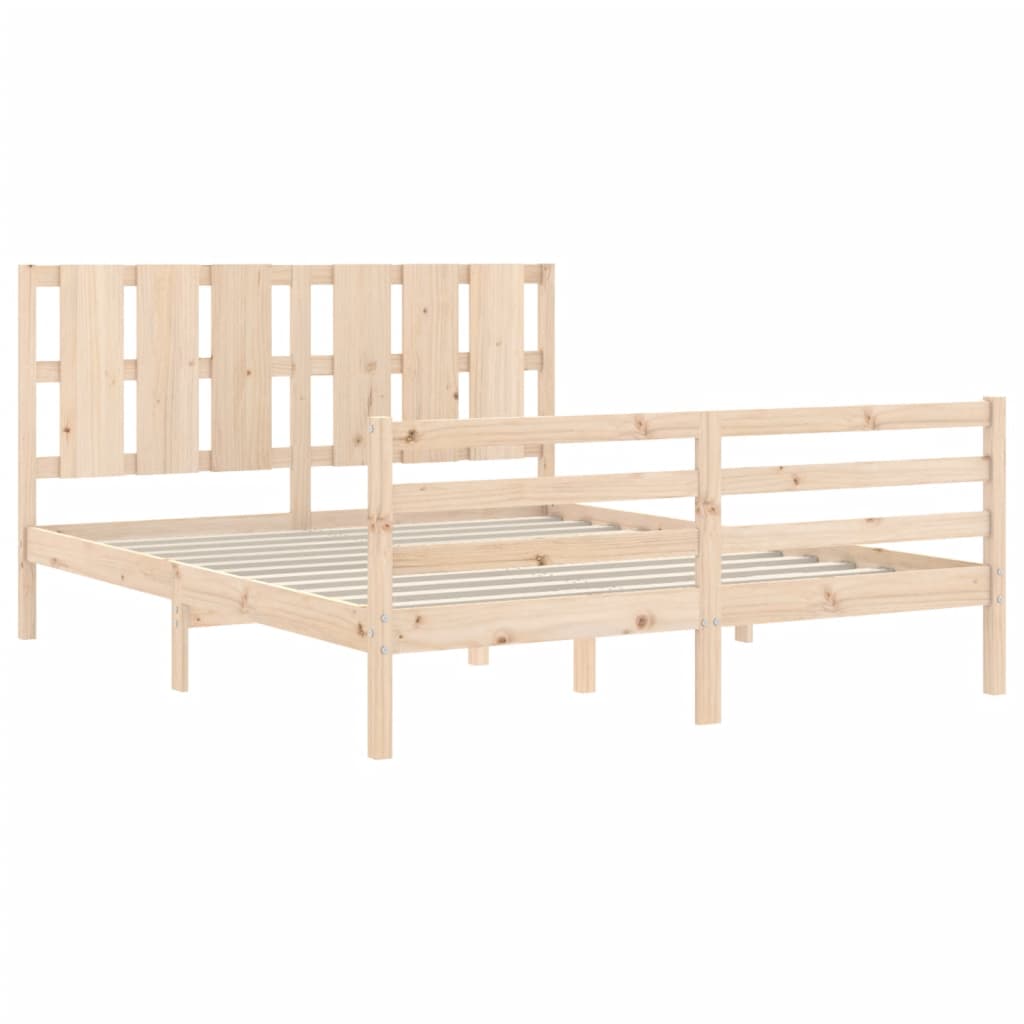 vidaXL Bed Frame without Mattress King Size Solid Wood