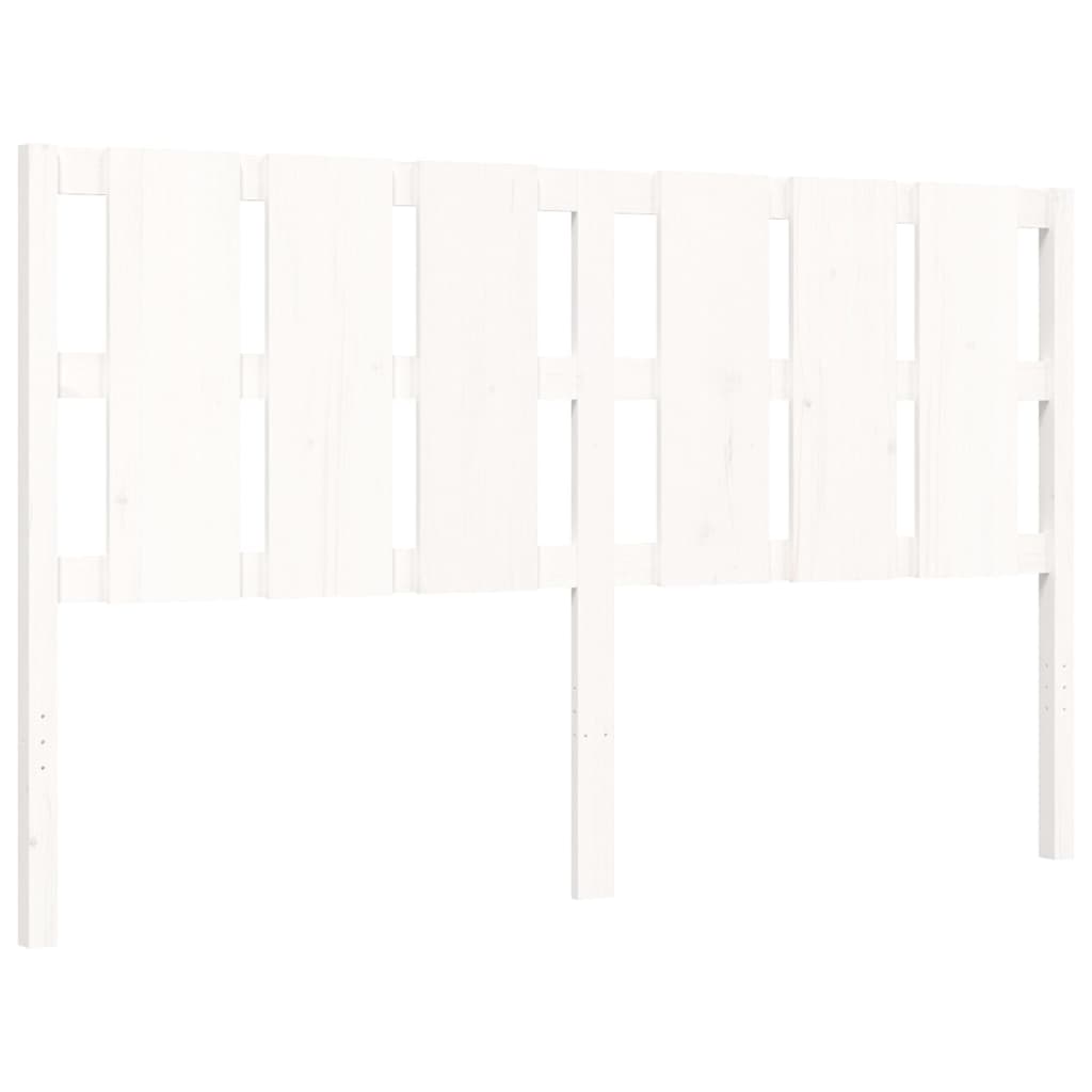 vidaXL Bed Frame without Mattress White King Size Solid Wood