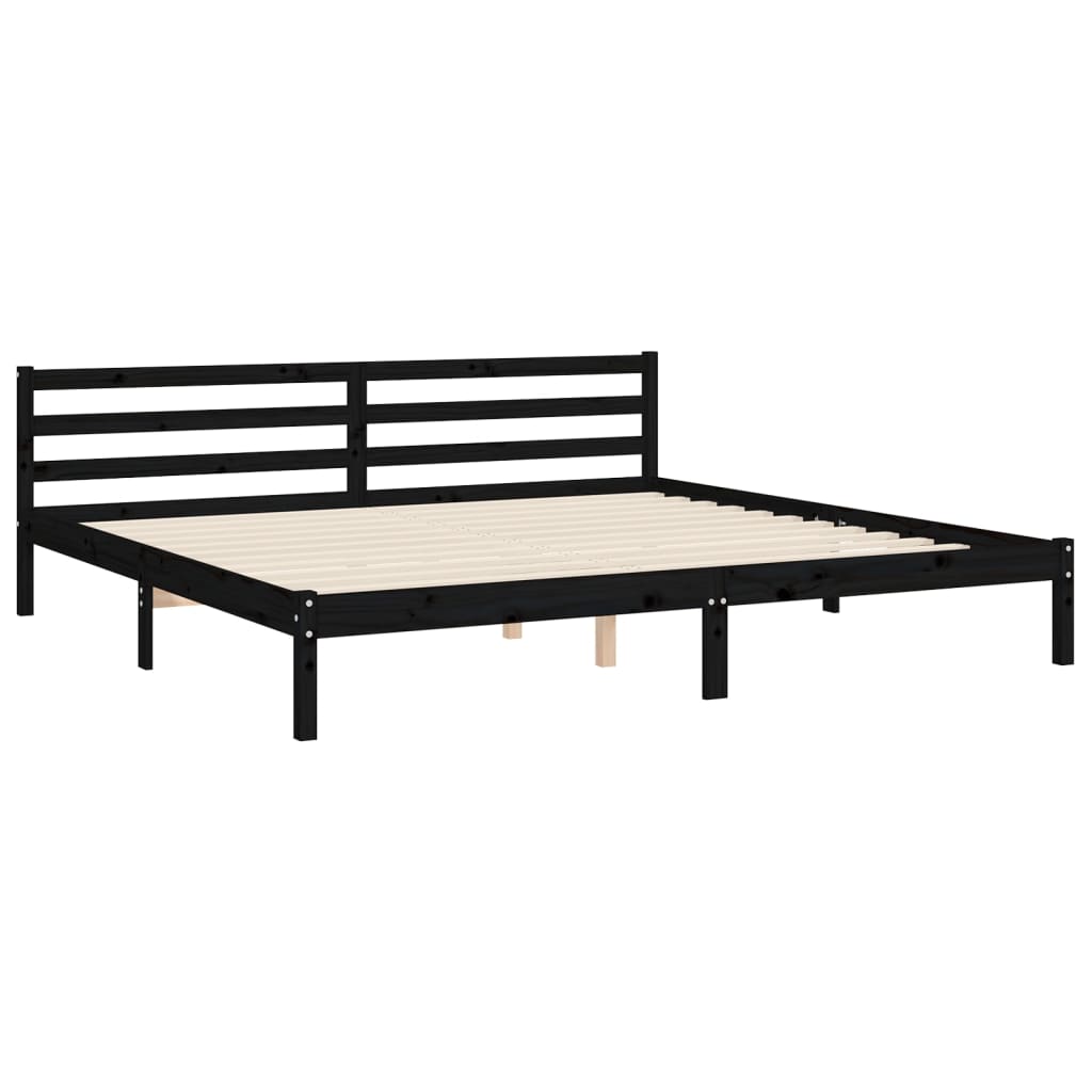 vidaXL Bed Frame without Mattress Black 200x200 cm Solid Wood