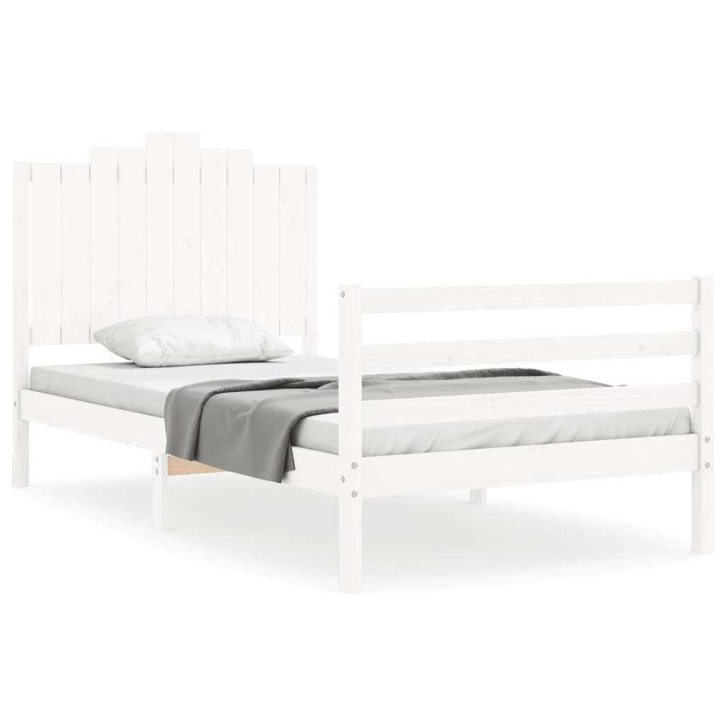 vidaXL Bed Frame without Mattress White 100x200 cm Solid Wood