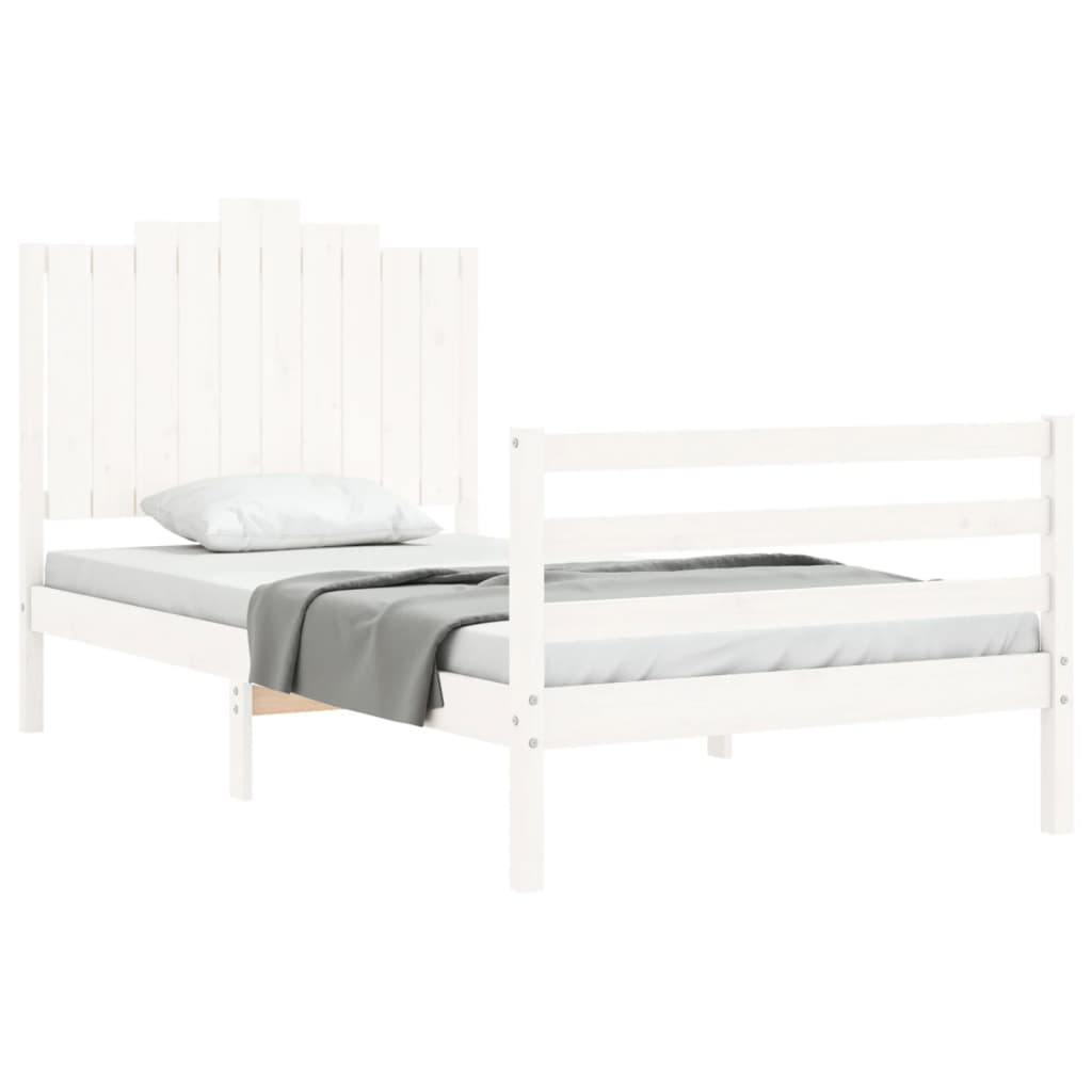 vidaXL Bed Frame without Mattress White 100x200 cm Solid Wood