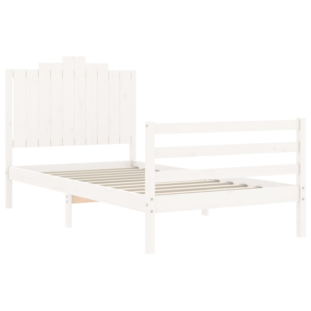 vidaXL Bed Frame without Mattress White 100x200 cm Solid Wood