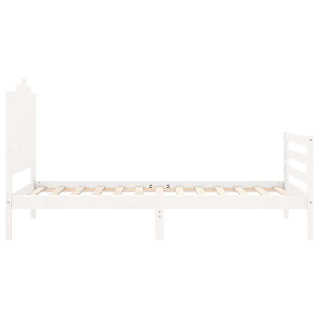 vidaXL Bed Frame without Mattress White 100x200 cm Solid Wood