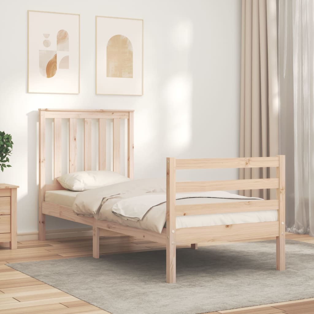 vidaXL Bed Frame without Mattress Small Single Solid Wood