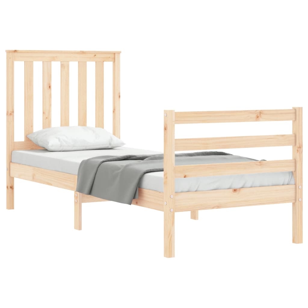 vidaXL Bed Frame without Mattress Small Single Solid Wood