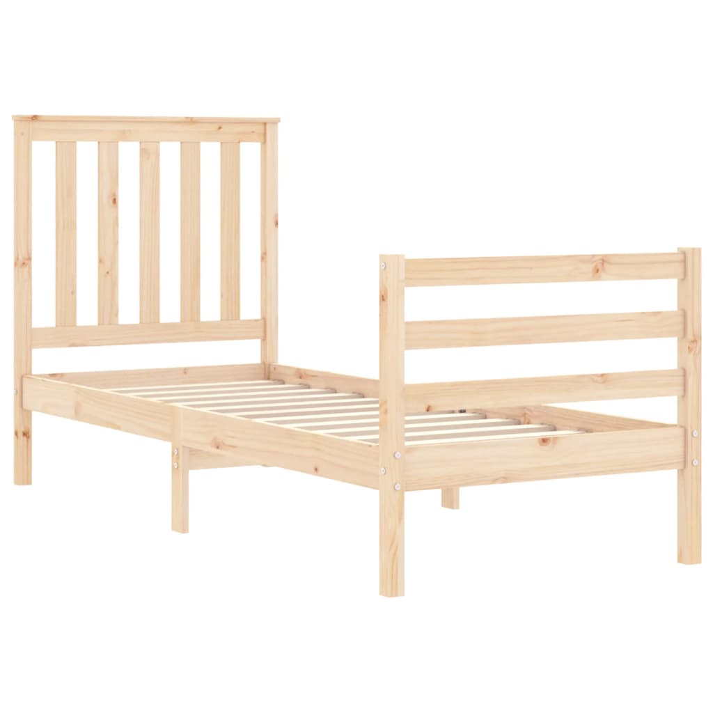 vidaXL Bed Frame without Mattress Small Single Solid Wood