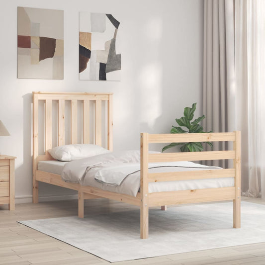 vidaXL Bed Frame without Mattress Small Single Solid Wood