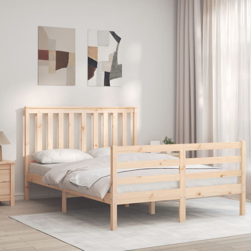 vidaXL Bed Frame without Mattress Small Double Solid Wood