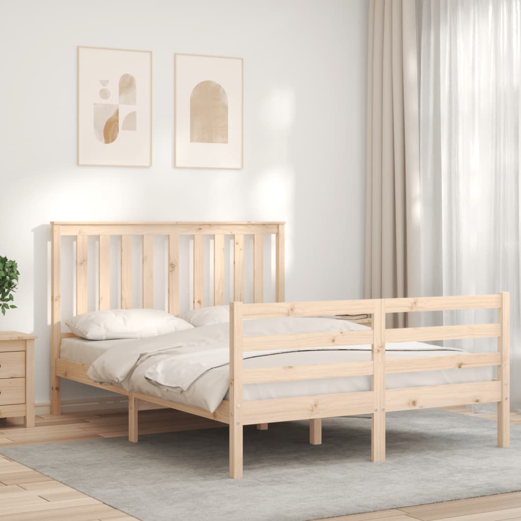 vidaXL Bed Frame without Mattress Double Solid Wood