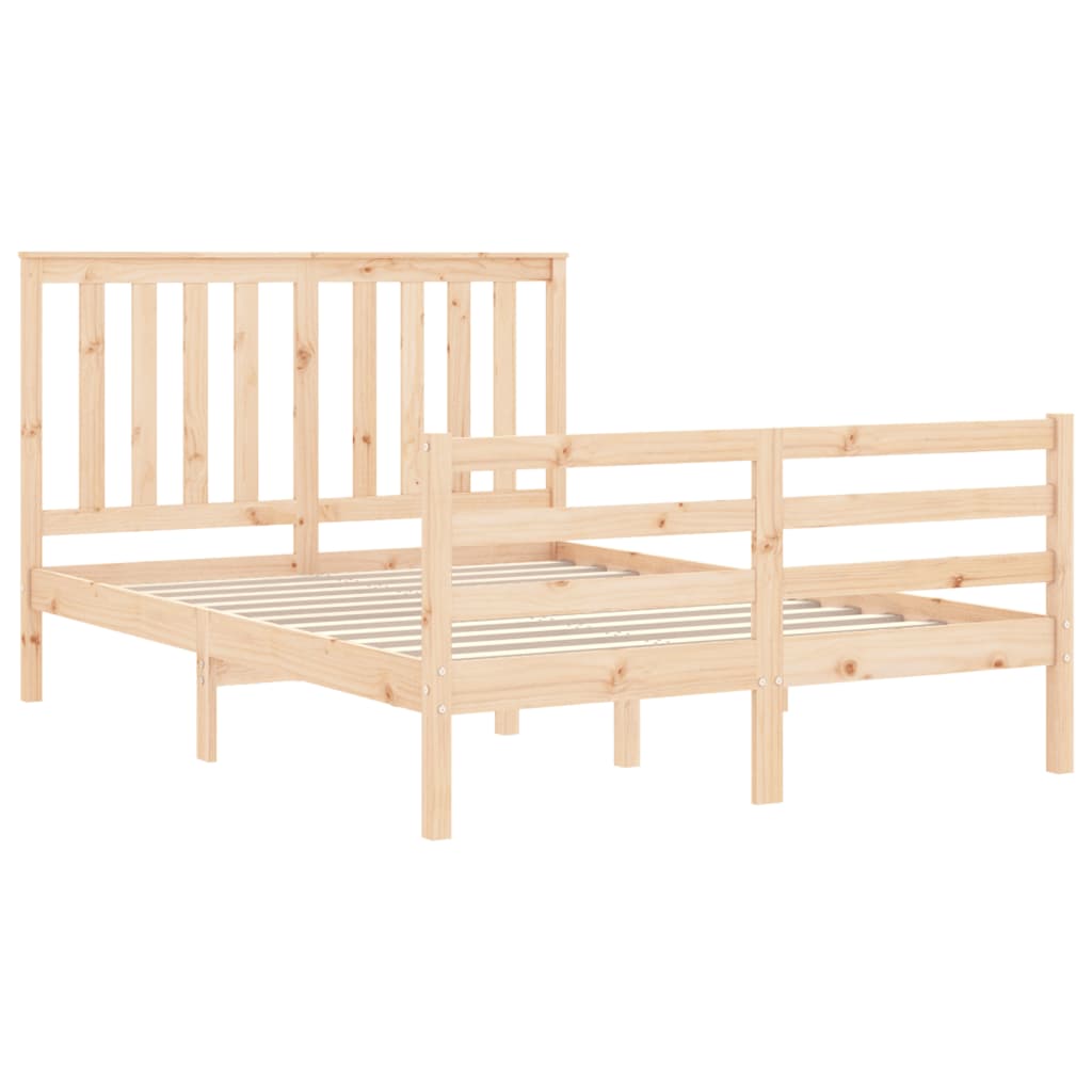 vidaXL Bed Frame without Mattress Double Solid Wood