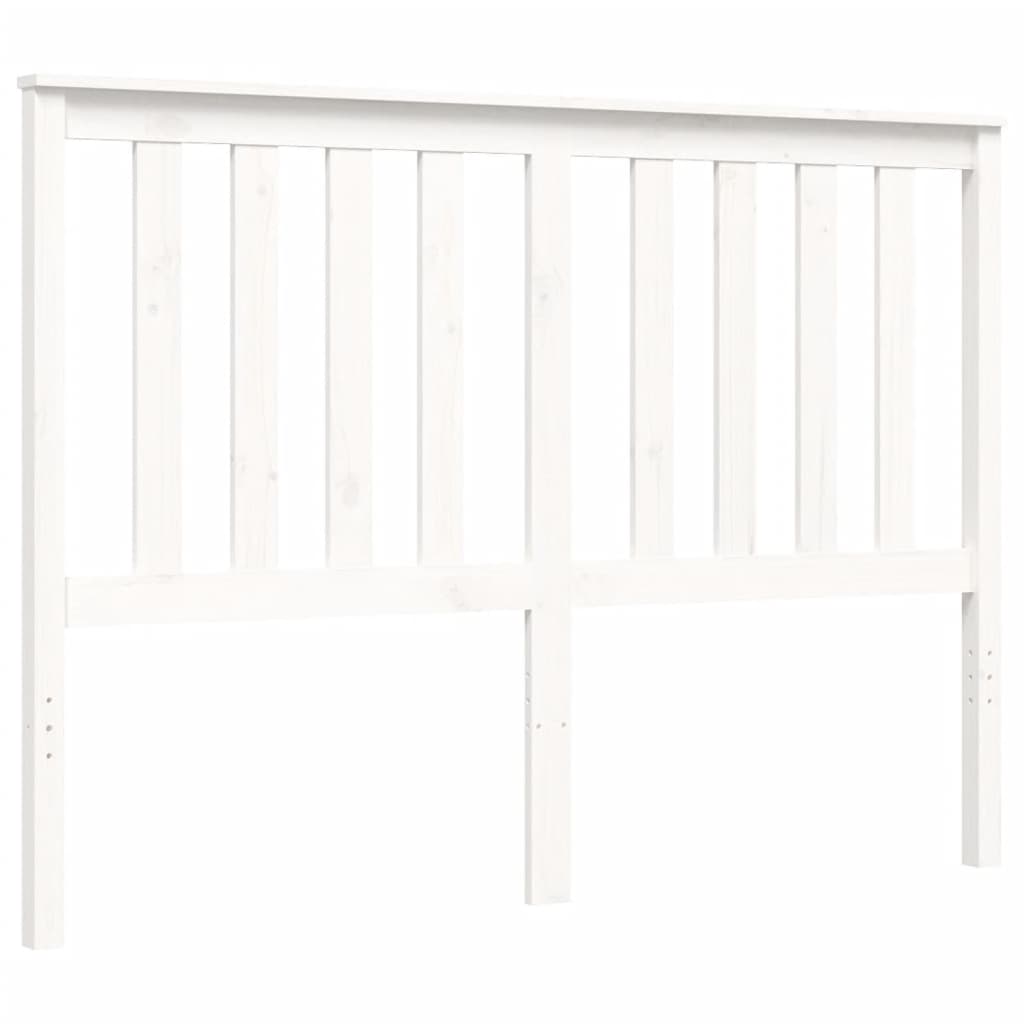 vidaXL Bed Frame without Mattress White Double Solid Wood