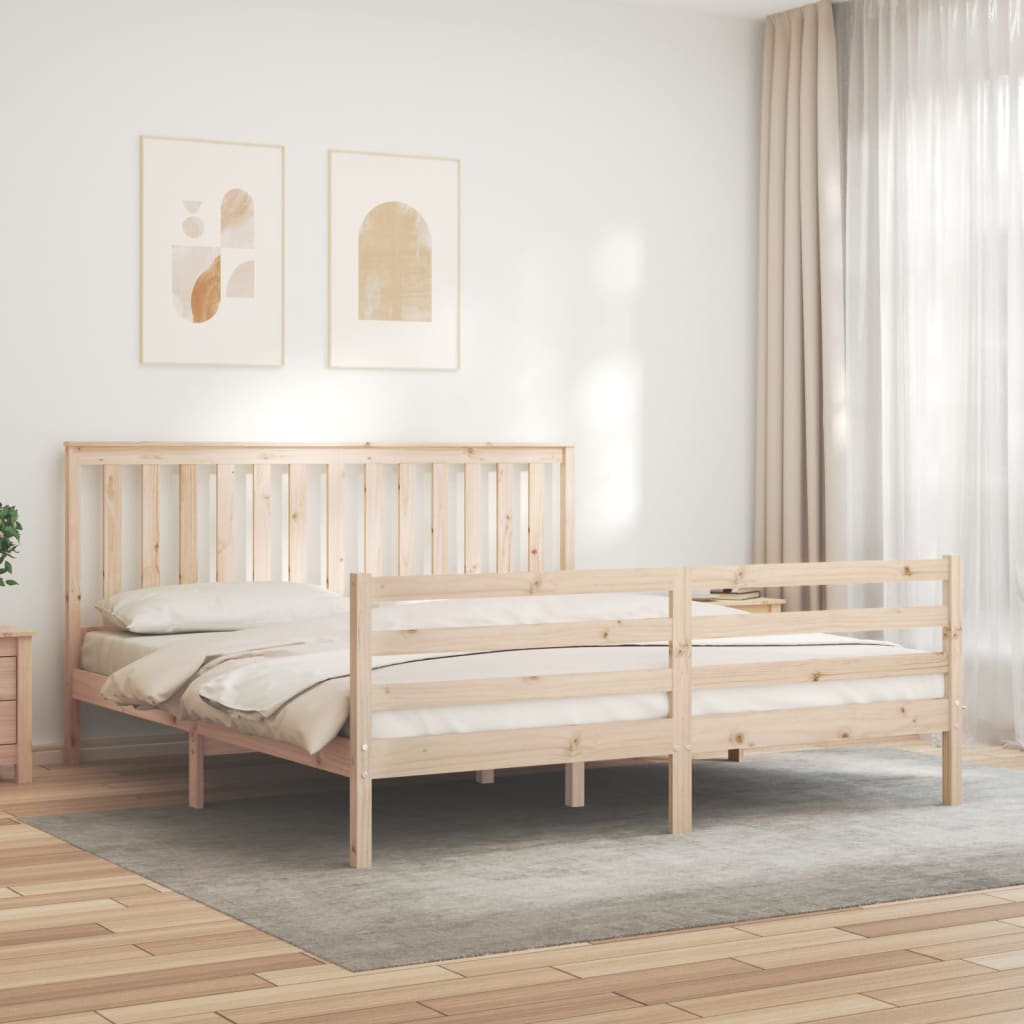 vidaXL Bed Frame without Mattress Super King Size Solid Wood