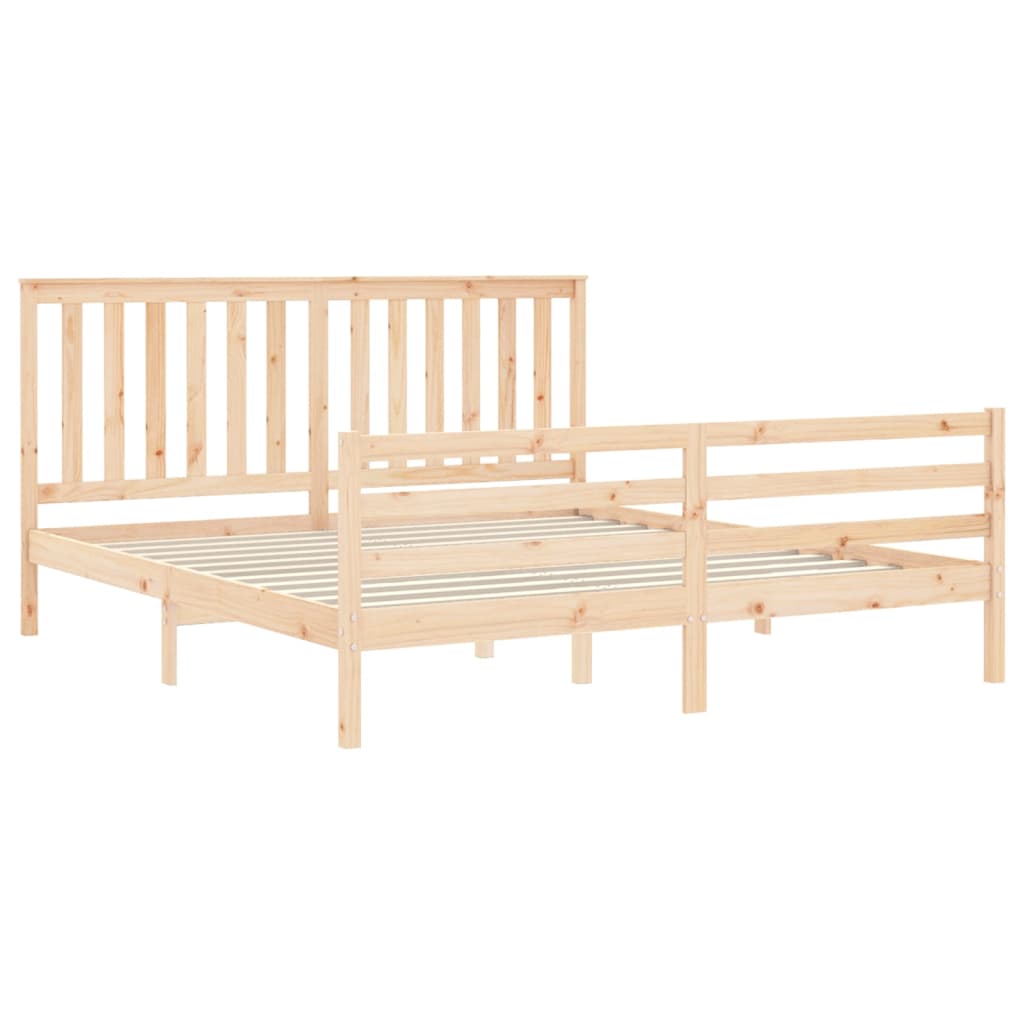 vidaXL Bed Frame without Mattress Super King Size Solid Wood