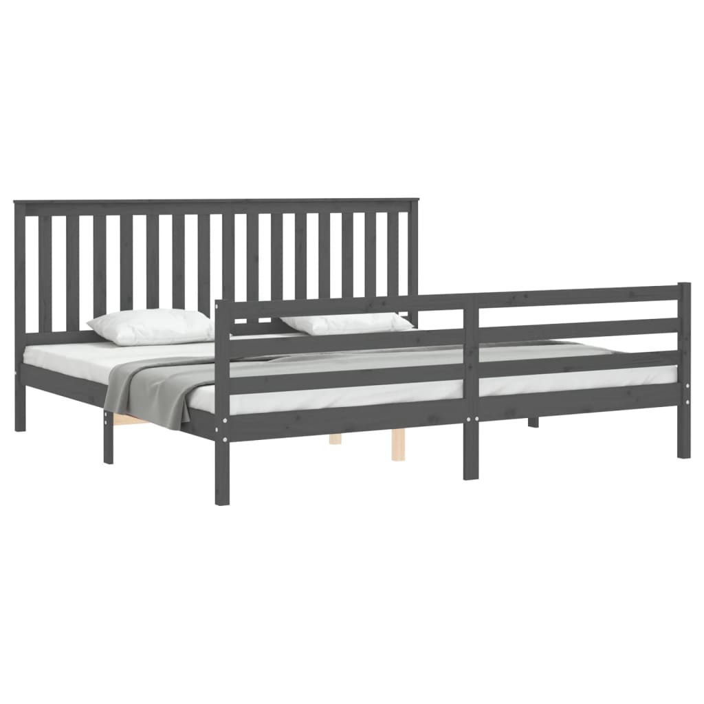 vidaXL Bed Frame without Mattress Grey 200x200 cm Solid Wood